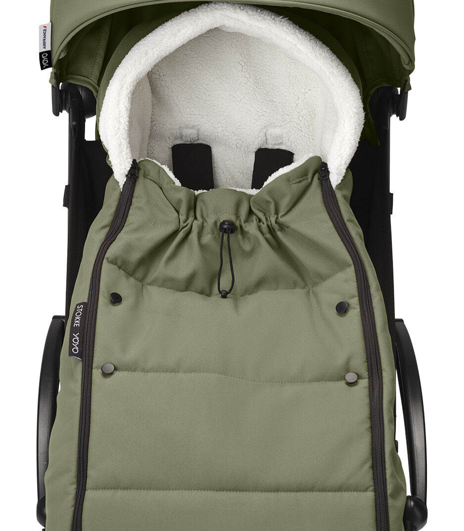 Stokke® YOYO3® 6+ Olive. Footmuff drawstring, detail. galery image 6